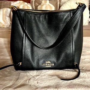 Black Leather Coach Handbag